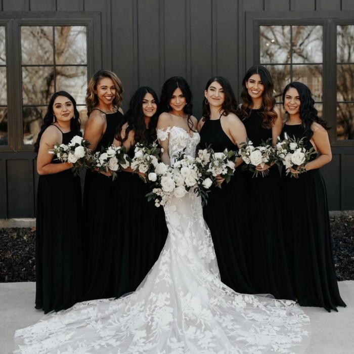 Satin black wedding dress