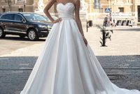 Satin long sleeve off the shoulder wedding dress