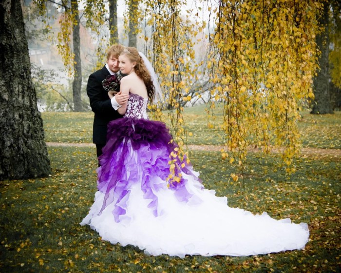 Purple renaissance wedding dress