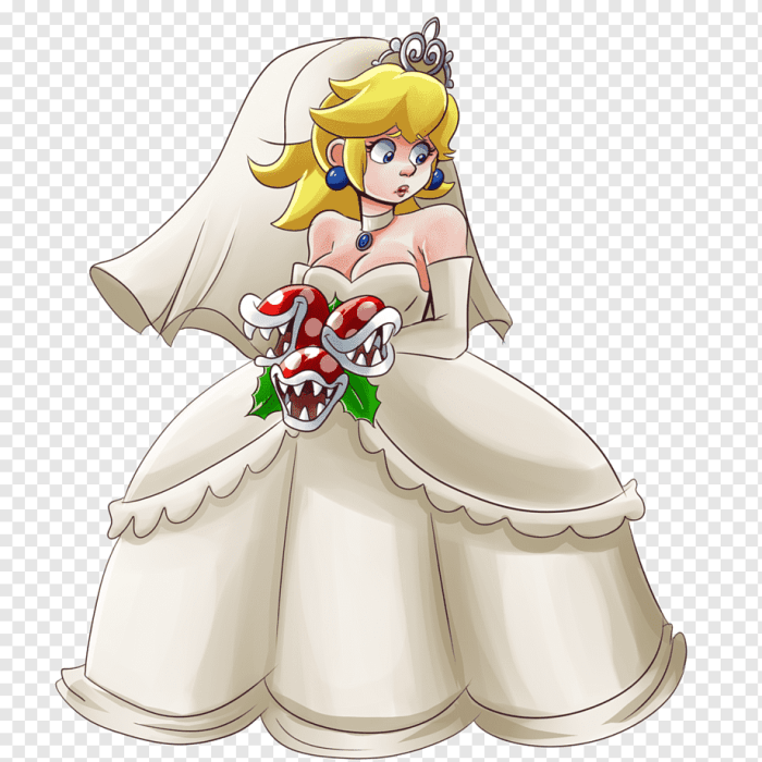 Princess peach in her wedding dress