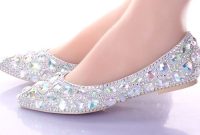 Silver flat dress shoes for wedding