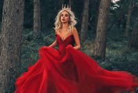 Red wedding guest dress fall