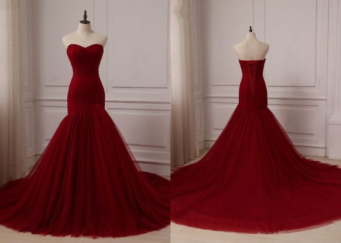 Red cheap wedding dresses